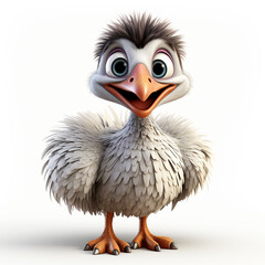 3d cartoon cute ostrich
