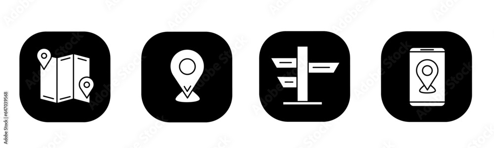 Poster navigation icon in flat. a navigation icon design. stock vector.