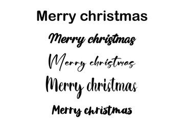 hand drawn alphabet. set of design elements. Merry christmas text. Isolated Merry christmas  text on the white background. Vector eps 10.