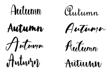 set of design elements. Autumn text. Isolated Autumn text on the white background. Vector eps 10.
