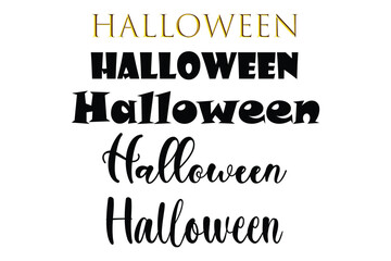 hand drawn alphabet. set of design elements. Halloween text. Isolated Halloween  text on the white background. Vector eps 10.