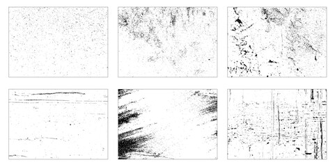 The set of six different grunge wall background. Grunge Textures - for design or scrapbook - vector set
