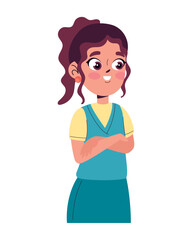 girl speaking vector icon