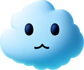 a cartoon cloud with a face in a beautiful and clear sky. AI- Generative