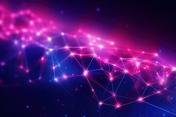 Fototapeta premium abstract futuristic background with pink blue glowing neon moving high speed wave lines and bokeh lights. Data transfer concept Fantastic wallpaper