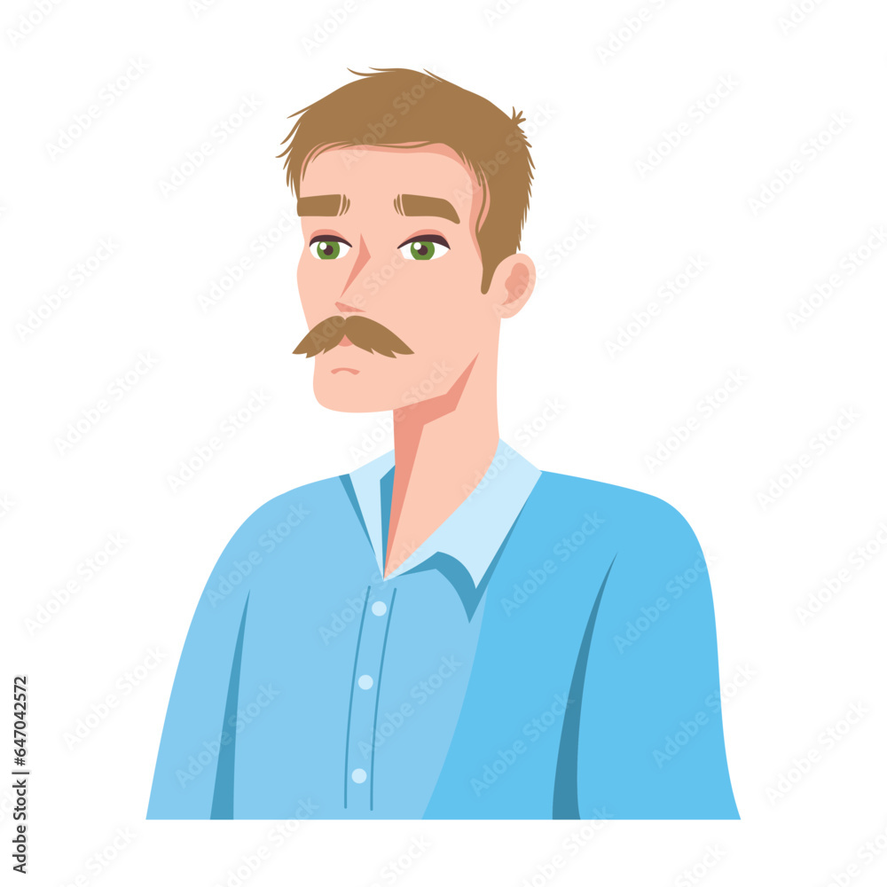 Wall mural blond man with moustache