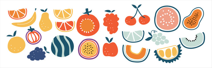 Set of fruit vector illustration
