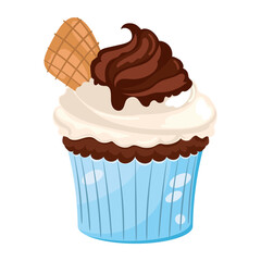 Cupcake with a cookie icon design