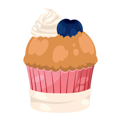 Cupcake on white background icon design