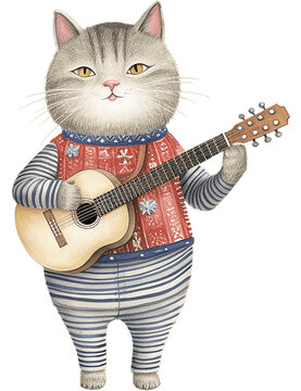 recommend clip art: Cute cat wearing clothes