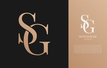 minimalist SG initial letter vintage brand and logo