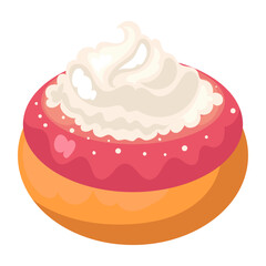 donut with whipped cream icon design