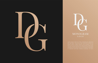 minimalist DG or GD initial letter vintage brand and logo