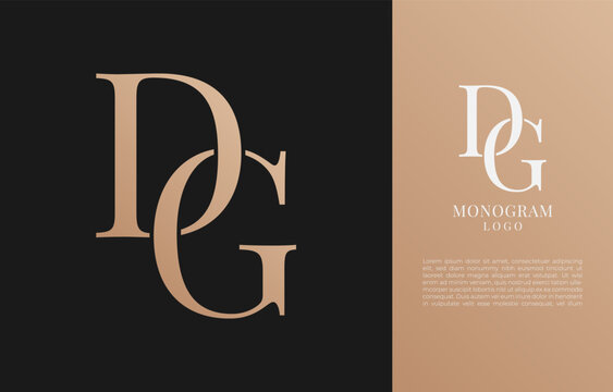 minimalist DG or GD initial letter vintage brand and logo