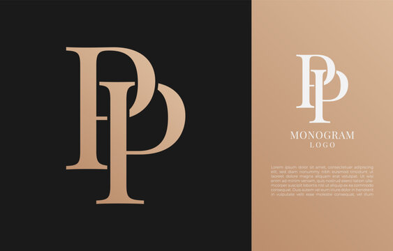 minimalist PP initial letter vintage brand and logo