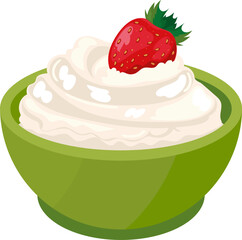 whipped cream and strawberry icon design