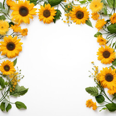 Sunflower border for a dream that will come true