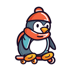 vector gift box with cute animal in christmas