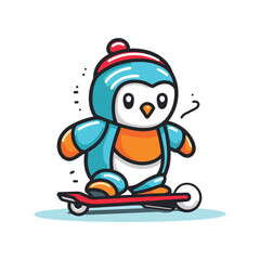 vector gift box with cute animal in christmas