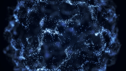 青のキラキラ、星のパーティクル背景素材。銀河、宇宙。ループ - obrazy, fototapety, plakaty