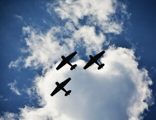 Three show airplanes
