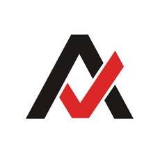 letter A with check list or check mark