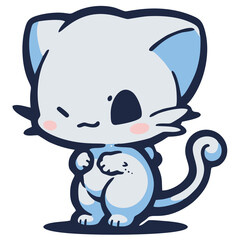 Fototapeta premium Playful and lovable cat character for tshirt design