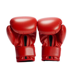 Isolated picture of boxing gloves on a white backdrop, generative AI

