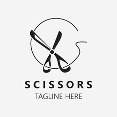 Scissors Logo Design Icon Template. Modern simple design. barber tools. Vector Illustration