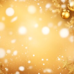 golden Christmas background with snowflakes
