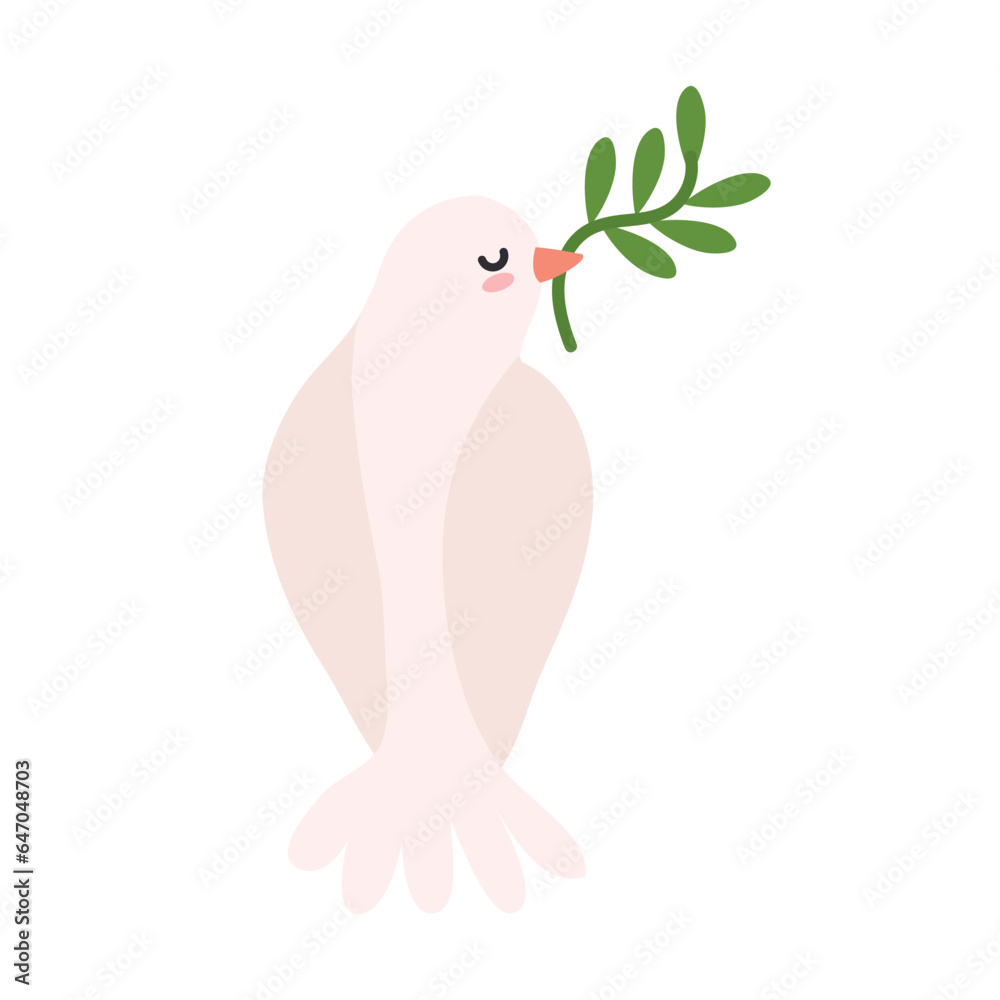 Poster world peace day dove with branch