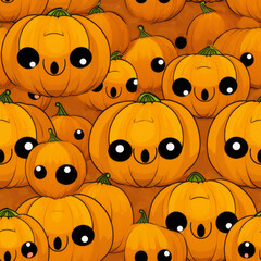 Halloween Jack O Lantern Seamless Patterns