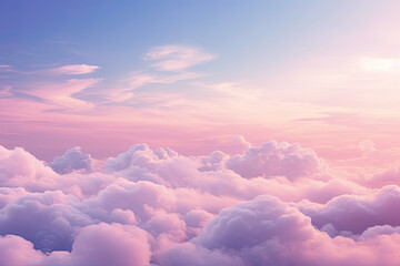 soft pastel pink clouds in the sky