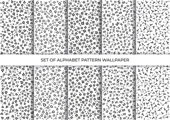 set of alphabet pattern wallpaper template