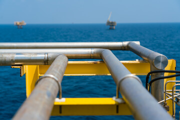 piple line Oil and gas processing plant with pipe line valves.Steel pipelines and valves.Oil pipeline valves in the oil and gas industry.