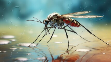 Close-up of a mosquito. generative AI