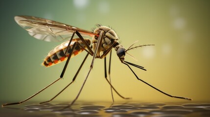 Close-up of a mosquito. generative AI