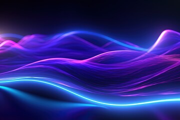 Fototapeta premium abstract futuristic background with pink blue glowing neon moving high speed wave lines and bokeh lights. Data transfer concept Fantastic wallpaper