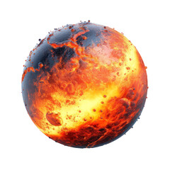 imaginary fire and lava ball isolated on a white background