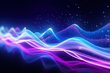abstract futuristic background with pink blue glowing neon moving high speed wave lines and bokeh lights. Data transfer concept Fantastic wallpaper