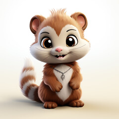 Fototapeta premium cute 3d mink cartoon