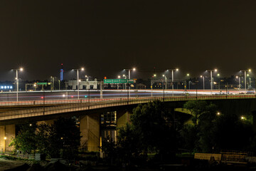 Stockholm, Sweden Traffic streaks in ther downtown on the E4 highway