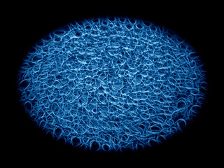 glowing blue coloured ellipse shape on a black background