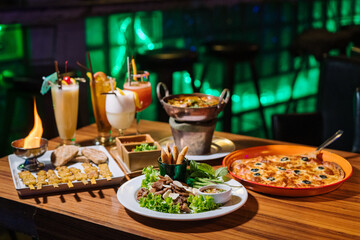 Alcoholic drinks in bars