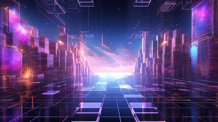 Digital Data Ecosystem: Secure AI-Driven Network Analysis in Futuristic Cyberspace, 3D Rendered