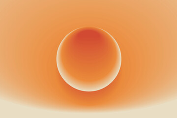 Abstract 3d sphere. Orange bubbles, Orange ball. Growing balls. Modern trendy banner design. Glossy spheres or balls on a orange background with a shadow. 