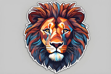Obraz premium Colorful illustrations, a lion, simple design, for a logo or symbol. Vector.