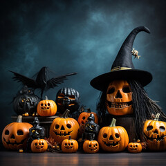 Halloween Pumpkin Decorating Illustration Background