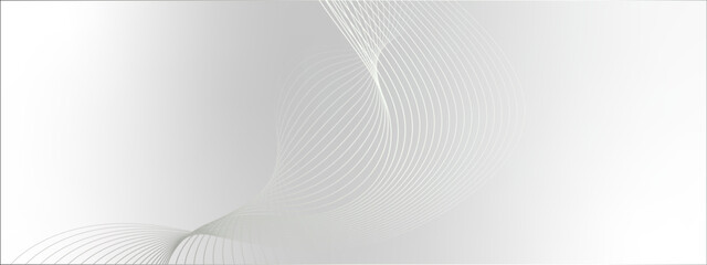 Gray and white abstract background with flowing particles. Digital future technology concept.