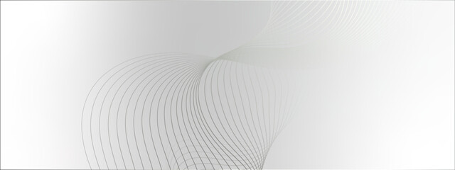 Gray and white abstract background with flowing particles. Digital future technology concept.